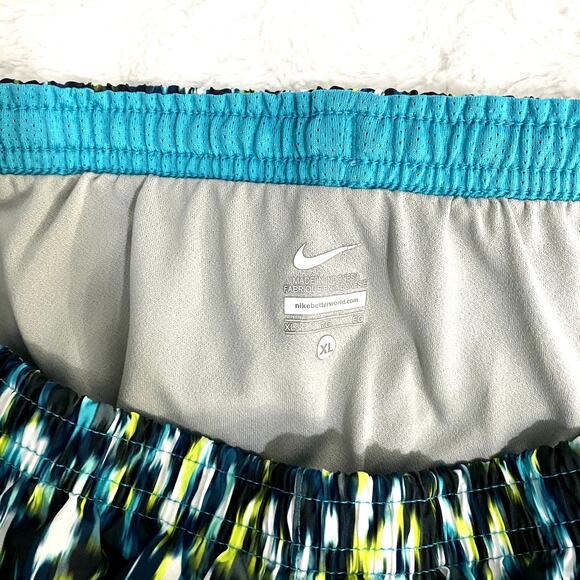 Nike Blue Green Dri-Fit Pull-on Lined 10K Running Athletic Workout Shorts XL - Picture 4 of 8